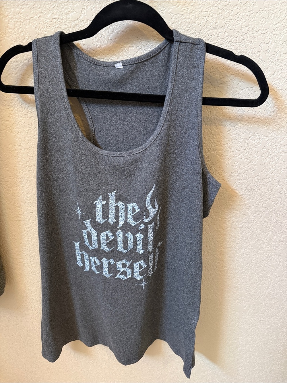 Gray Graphic Tank Top - The Devil Herself